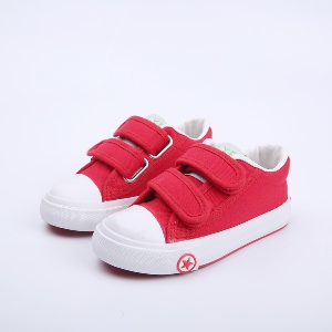 Παιδικά πάνινα παπούτσια για τα κορίτσια σε άσπρο, κόκκινο, μαύρο χρώμα με βελκρό