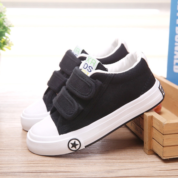 Пролетни детски маратонки за момичета - бели, червени, черни с лепки