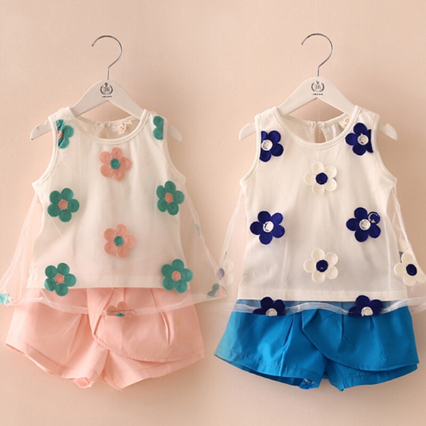 Летен комплект за момичета - три различни цветови модела