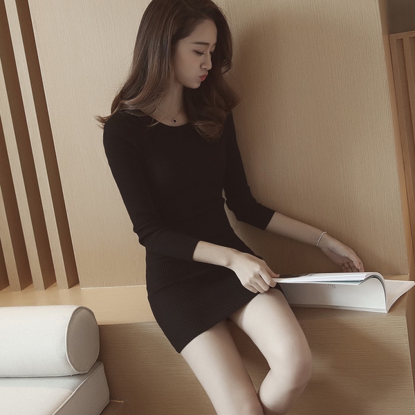 Дамска ежедневна рокля - Черна, Сива, Червена