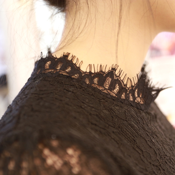 НОВА  Дамска рокля черна с дантела