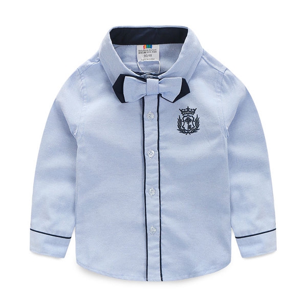 Детска пролетна риза с дълги ръкави - синя и розова