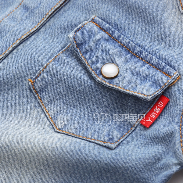 Παιδικό πουκάμισο τζιν σε σκούρο μπλε και γαλάζιο χρώμα