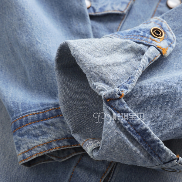 Παιδικό πουκάμισο τζιν σε σκούρο μπλε και γαλάζιο χρώμα