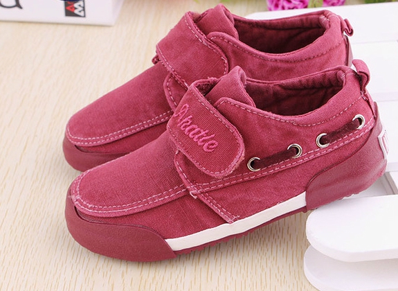 Детски платнени обувки с цип за момчета и момичета