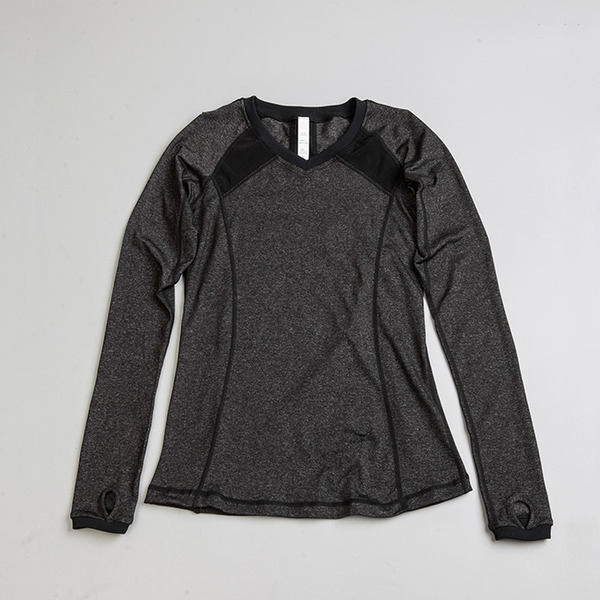 Дамска спортна блуза - черен и тъмно сив цвят