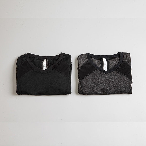 Дамска спортна блуза - черен и тъмно сив цвят