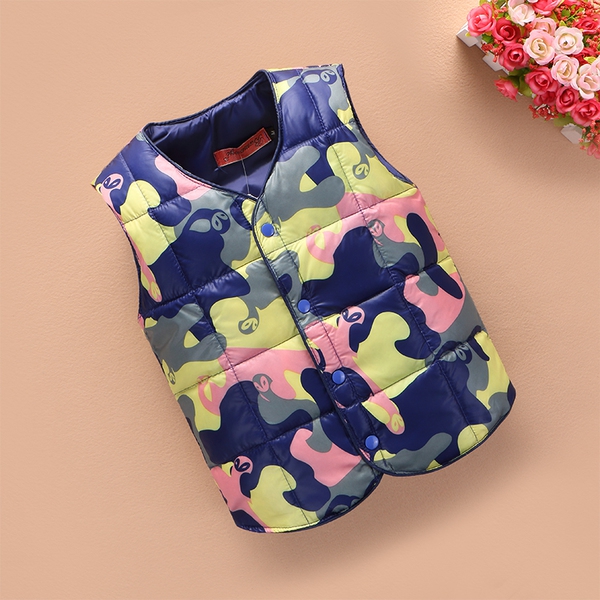 Елек за деца - син, червен, зелен, с анимационни изображения