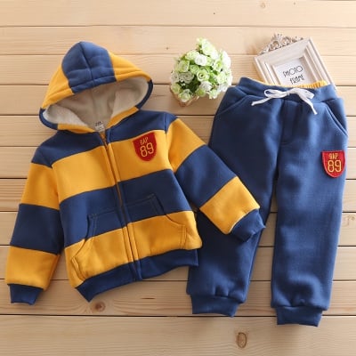 Детски комплект - горнище с качулка и панталони - сини, червени, лилави, сиви