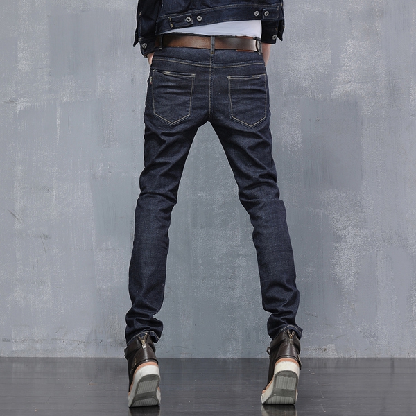 Черни пролетни мъжки дънки тип слим