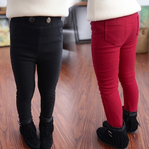 Детски панталони за момичета - червени и черни
