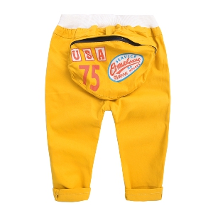 Детски панталони за момчета - пролетни и есенни - жълт и бежов цвят