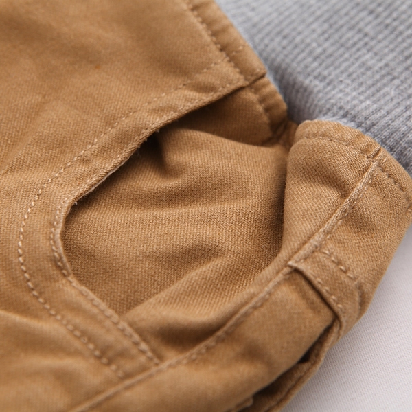 Детски пролетни панталони за момчета - кафяви и оранжеви