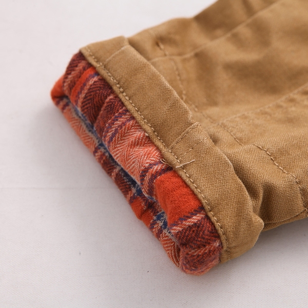 Детски пролетни панталони за момчета - кафяви и оранжеви