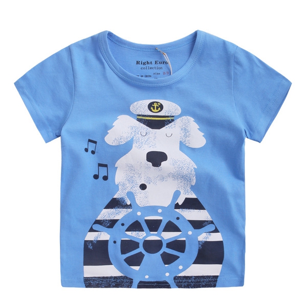 Детска летна тениска за момчета с къс ръкав - различни модели с разнообразие от изображения