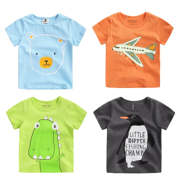 Детска летна тениска за момчета с къс ръкав - различни модели с разнообразие от изображения