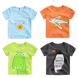 Παιδικό καλοκαιρινό μπλουζάκι για αγόρια με κοντό μανίκι - διαφορετικά μοντέλα με ποικιλία εικόνων