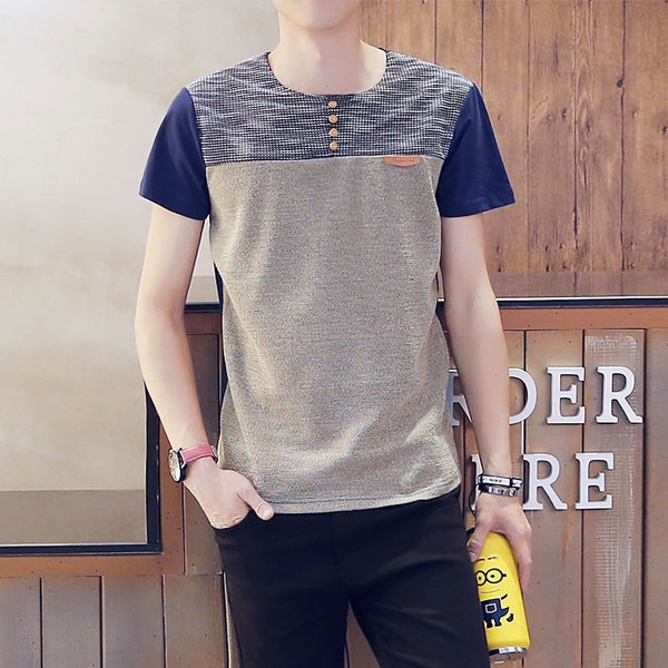 Αντρικά βαμβακερό T-shirt σε 2 χρώματα