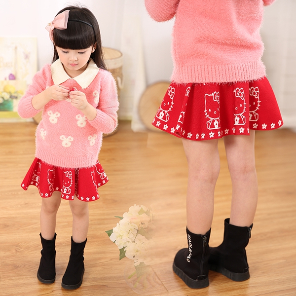 Топ модели детски къси поли - червени, зелени, черни 