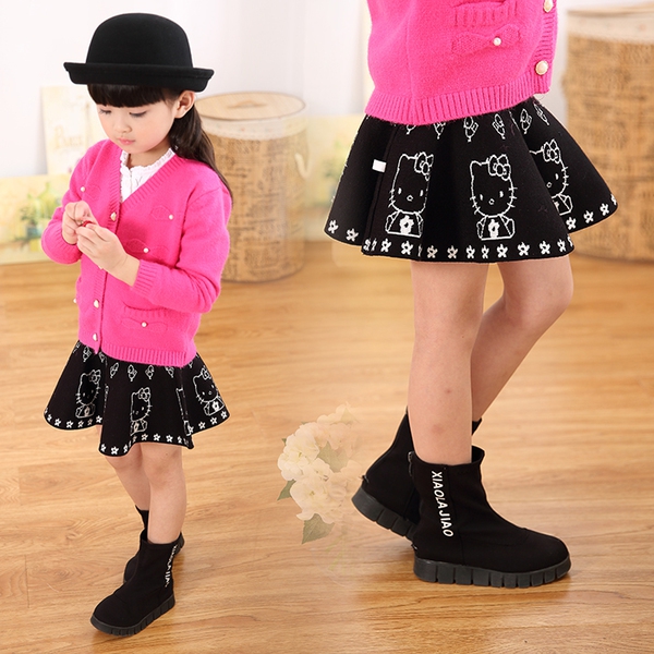 Топ модели детски къси поли - червени, зелени, черни 