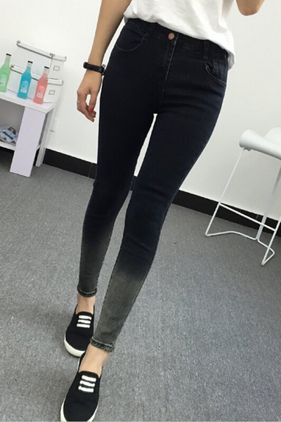 Цветни дамски дънки - черни и сини 