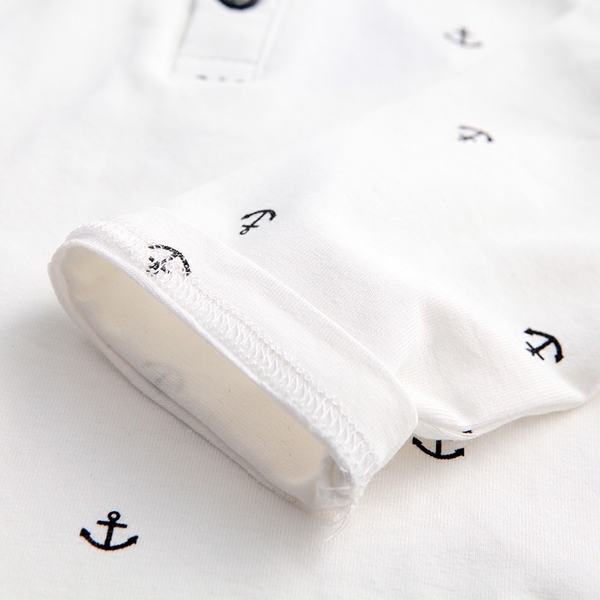 Παιδικό ελαφρύ πουκάμισο με μακριά μανίκια για αγόρια - σκούρο μπλε και λευκό