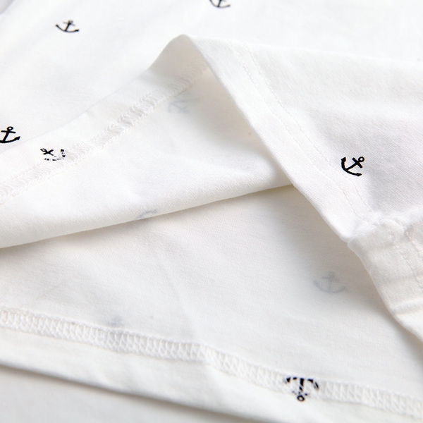 Παιδικό ελαφρύ πουκάμισο με μακριά μανίκια για αγόρια - σκούρο μπλε και λευκό