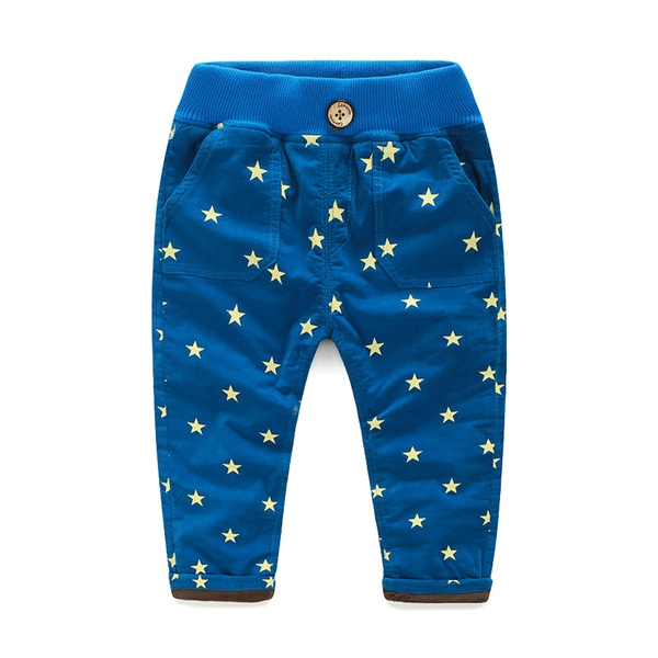 Μακρύ  βρεφικά παντελόνι σε μπλε, πράσινο, καφέ, πορτοκαλί χρώμα με αστερίσκους