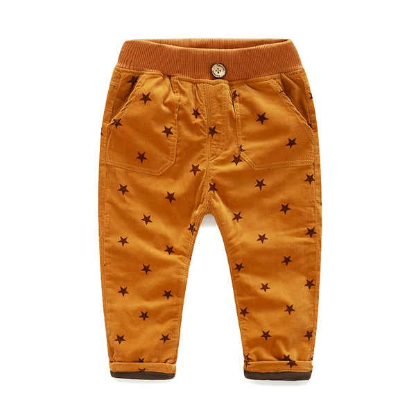 Μακρύ  βρεφικά παντελόνι σε μπλε, πράσινο, καφέ, πορτοκαλί χρώμα με αστερίσκους