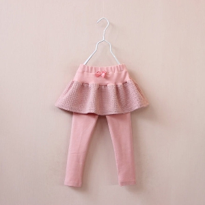 Детска пола с клин - две в едно - топ модели - сив и розов