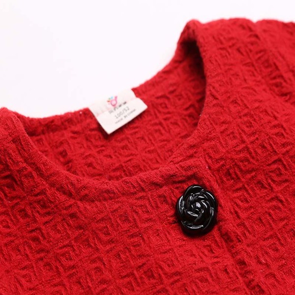 Детска жилетка  - червена и бяла - пролет и есен 