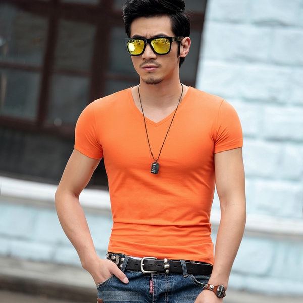 Ανδρικά T-shirts σε σχήμα κολλάρου 11 χρώματα