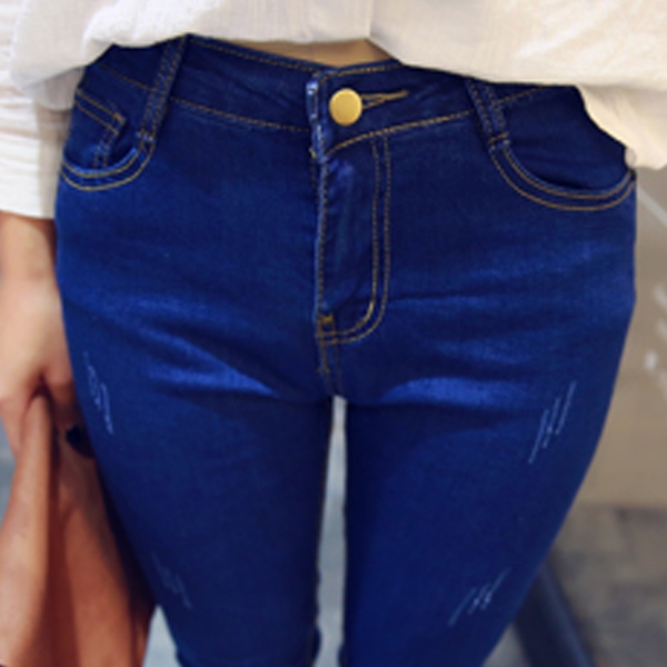 Небрежни дамски дънки тип слим - 10 модела 