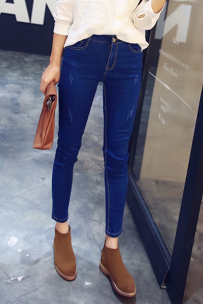 Небрежни дамски дънки тип слим - 10 модела 