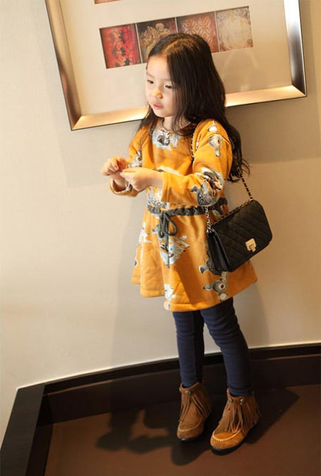 Детски еластичен панталон - кафяв и тъмносин