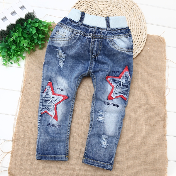 Топ модели еластични пролетни и есенни детски дънки за момчета