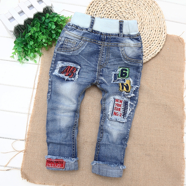 Топ модели еластични пролетни и есенни детски дънки за момчета