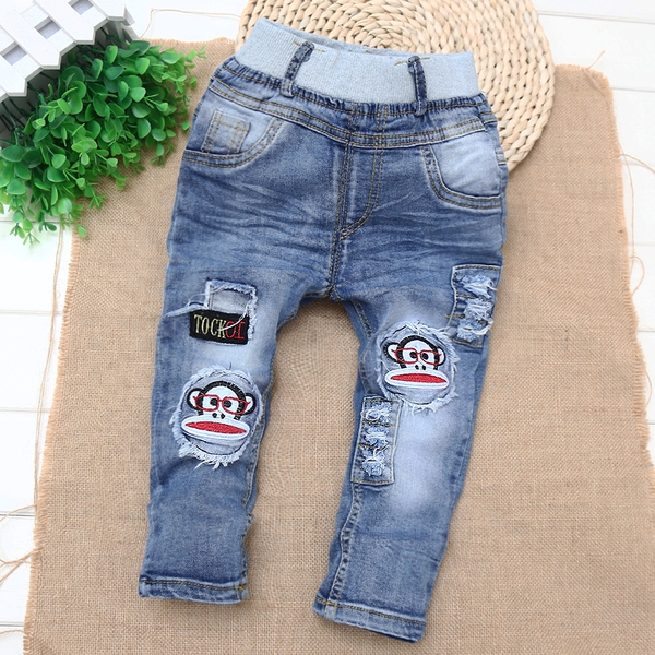 Топ модели еластични пролетни и есенни детски дънки за момчета