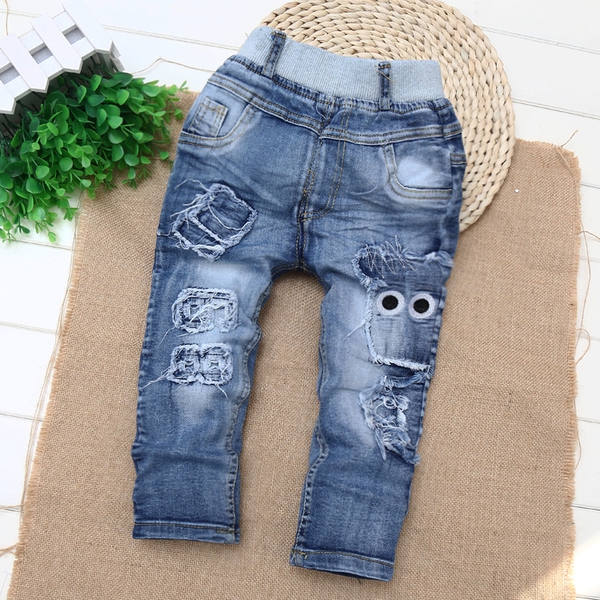 Топ модели еластични пролетни и есенни детски дънки за момчета