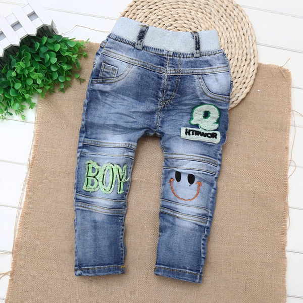 Топ модели еластични пролетни и есенни детски дънки за момчета