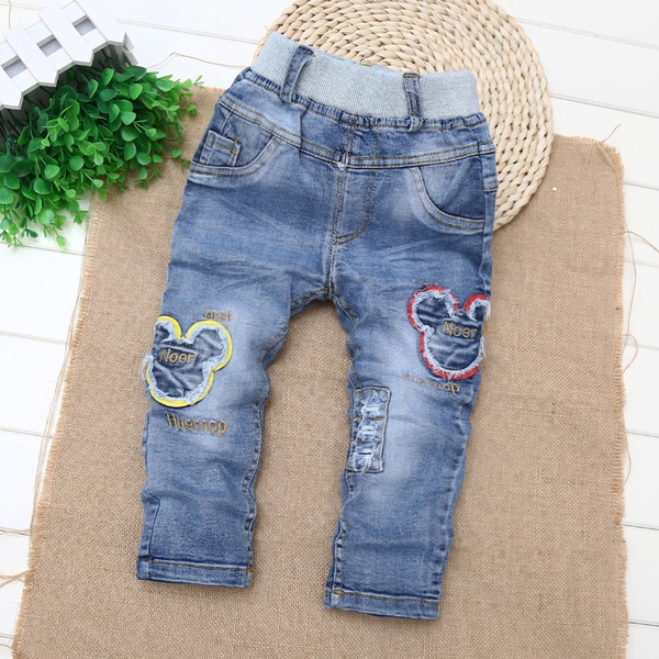 Топ модели еластични пролетни и есенни детски дънки за момчета