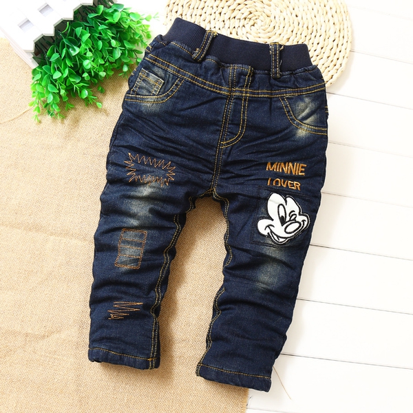 Топ модели еластични пролетни и есенни детски дънки за момчета