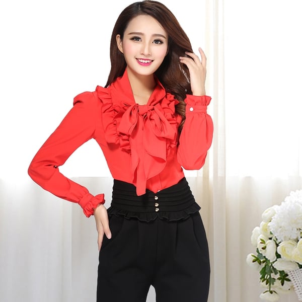 Γυναικείο πουκάμισο   σε  κόκκινο και λεύκο 