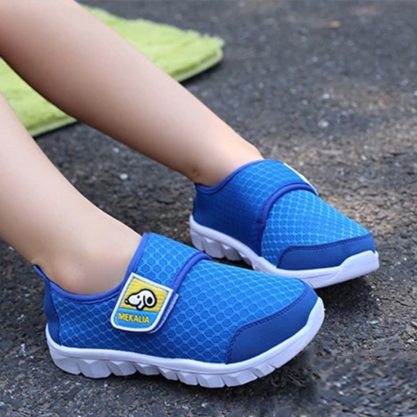 Детски пролетни обувки с лепки - сиви, сини и розои