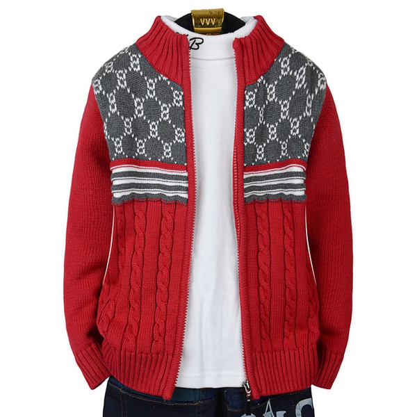 Παιδική ζακέτα για αγόρια σε κόκκινο και μπλε χρώμα