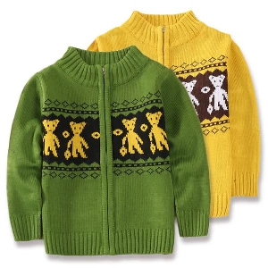Детски жилетки за момчета - зелена и жълта