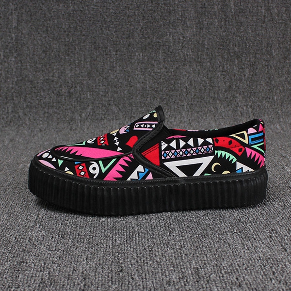 Γυναικεία  παπούτσια με σχέδια espadrili μαύρο ενδιάμεση σόλα