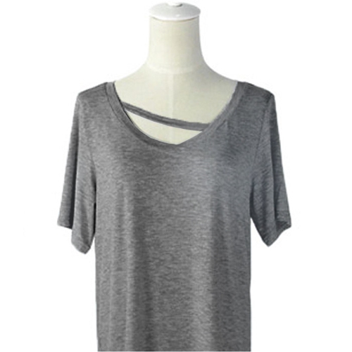 Γυναικεία t-shirt άσπρο μαύρο και γκρι