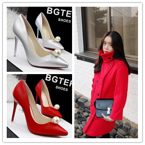   Γυναικεία επίσημα παπούτσια σε τέσσερα χρώματα - μαύρο άσπρο γκρι κόκκινο