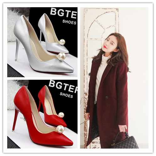   Γυναικεία επίσημα παπούτσια σε τέσσερα χρώματα - μαύρο άσπρο γκρι κόκκινο